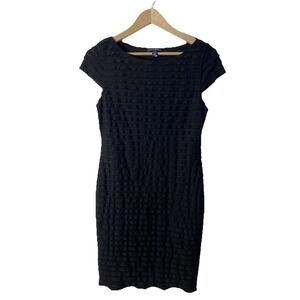 Banana Republic Women Black Tiered Ruffle Dress Small Cocktail Hoco Stretch Chic